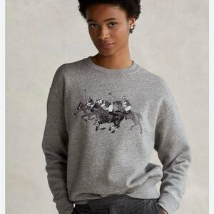 Polo Ralph Lauren Polo Match Game Embroidered Grey Sweatshirt like new
